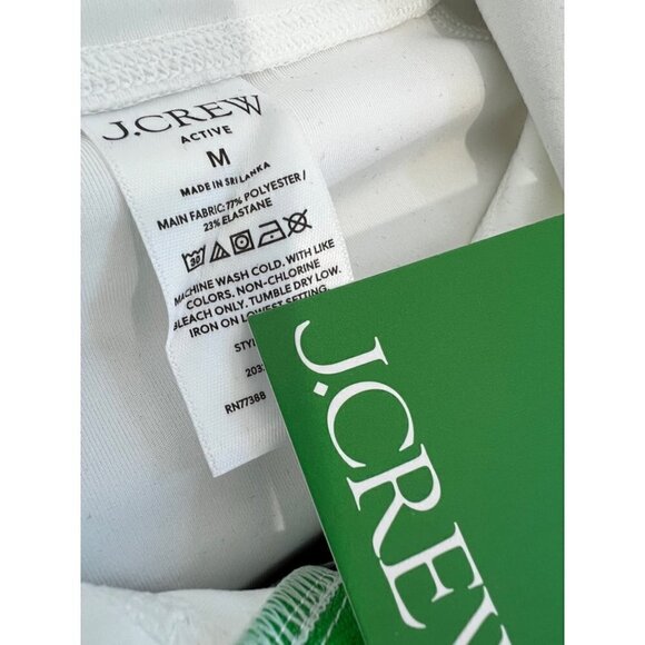 New J Crew Size M CloudStretch half-zip pullover White mock neck *Stains* - Picture 6 of 14
